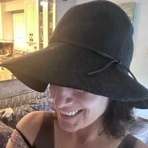 Saks Fifth Ave Wool and Leather Fedora